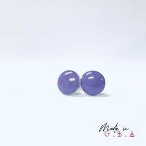 Solid Round Earrings - Mottled Lilac